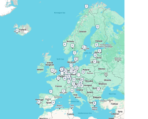 map of CLARIN centres